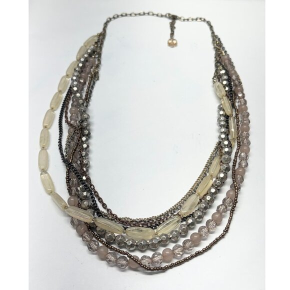 Vintage multi strand beaded chain necklace - Picture 1 of 5